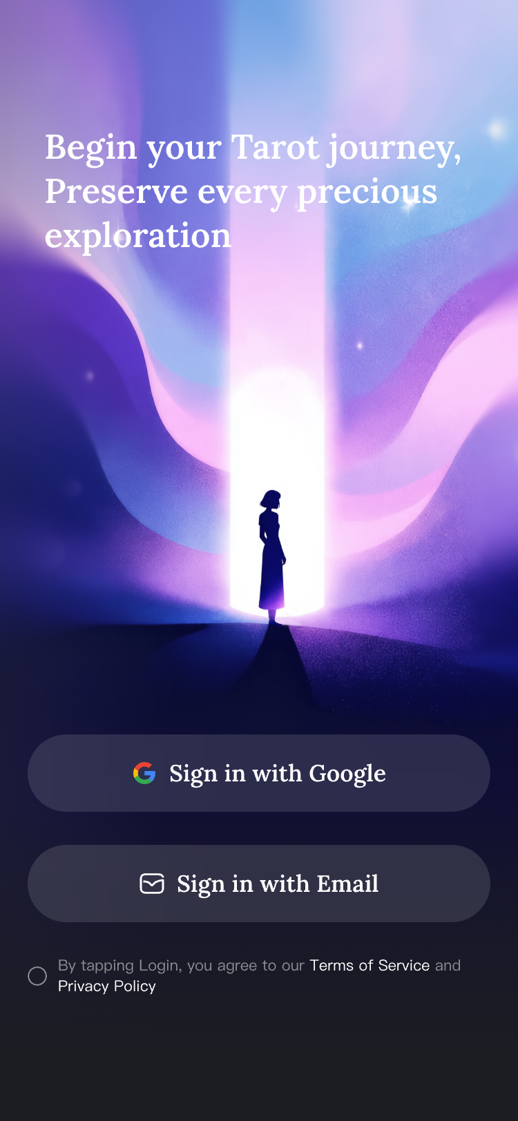 Oracle Tarot 注册登录页