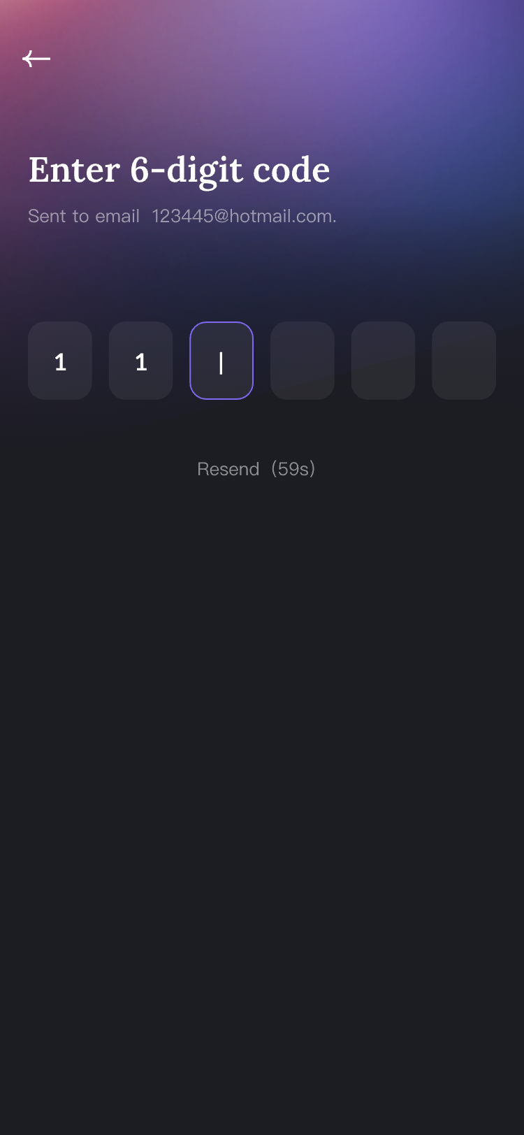 Oracle Tarot 邮箱验证码页